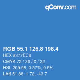 カラーコード: RGB 55.1 126.8 198.4 | qconv.com