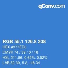 Color code: RGB 55.1 126.8 208 | qconv.com