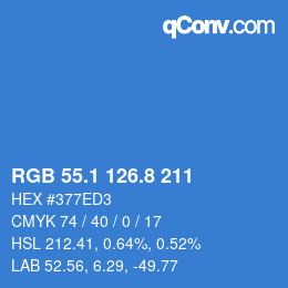 Color code: RGB 55.1 126.8 211 | qconv.com