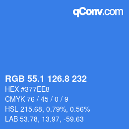 Color code: RGB 55.1 126.8 232 | qconv.com