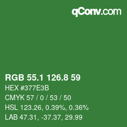 カラーコード: RGB 55.1 126.8 59 | qconv.com