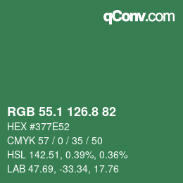 Color code: RGB 55.1 126.8 82 | qconv.com