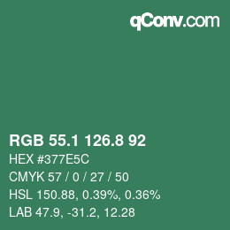 Color code: RGB 55.1 126.8 92 | qconv.com