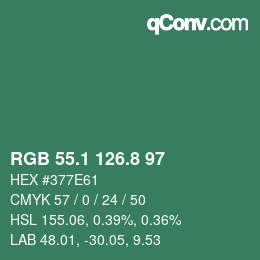 Color code: RGB 55.1 126.8 97 | qconv.com