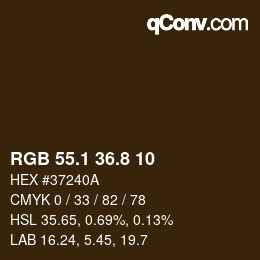 Color code: RGB 55.1 36.8 10 | qconv.com