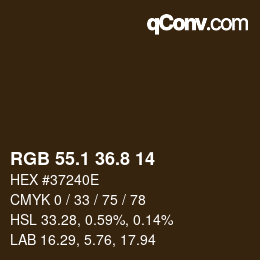 Color code: RGB 55.1 36.8 14 | qconv.com