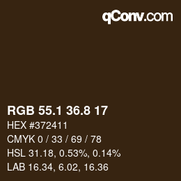 Color code: RGB 55.1 36.8 17 | qconv.com