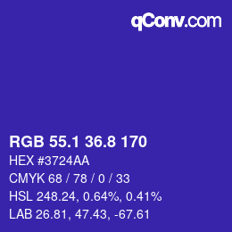 カラーコード: RGB 55.1 36.8 170 | qconv.com