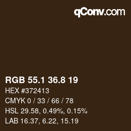 Color code: RGB 55.1 36.8 19 | qconv.com