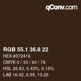 Color code: RGB 55.1 36.8 22 | qconv.com