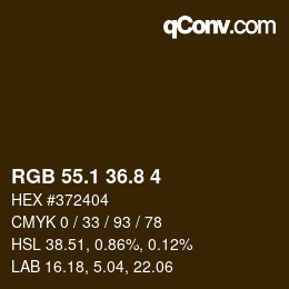 Color code: RGB 55.1 36.8 4 | qconv.com