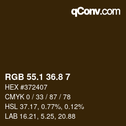Color code: RGB 55.1 36.8 7 | qconv.com