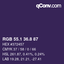 カラーコード: RGB 55.1 36.8 87 | qconv.com