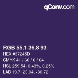 カラーコード: RGB 55.1 36.8 93 | qconv.com