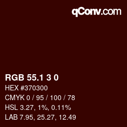 カラーコード: RGB 55.1 3 0 | qconv.com