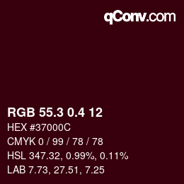 カラーコード: RGB 55.3 0.4 12 | qconv.com