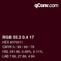 カラーコード: RGB 55.3 0.4 17 | qconv.com