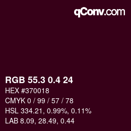 カラーコード: RGB 55.3 0.4 24 | qconv.com
