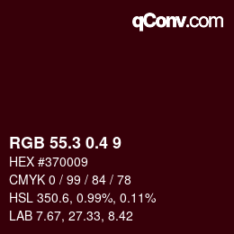 カラーコード: RGB 55.3 0.4 9 | qconv.com