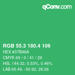 カラーコード: RGB 55.3 180.4 106 | qconv.com