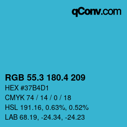 カラーコード: RGB 55.3 180.4 209 | qconv.com