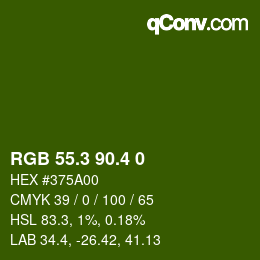 カラーコード: RGB 55.3 90.4 0 | qconv.com