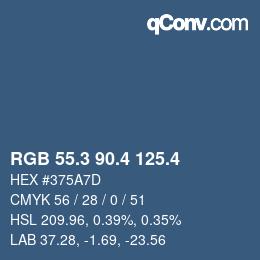 カラーコード: RGB 55.3 90.4 125.4 | qconv.com
