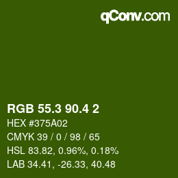 カラーコード: RGB 55.3 90.4 2 | qconv.com
