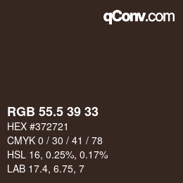 カラーコード: RGB 55.5 39 33 | qconv.com
