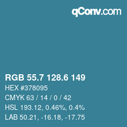 カラーコード: RGB 55.7 128.6 149 | qconv.com