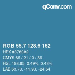 カラーコード: RGB 55.7 128.6 162 | qconv.com