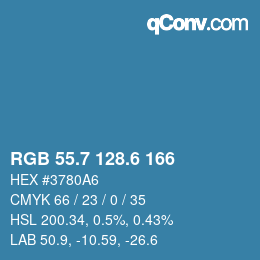 カラーコード: RGB 55.7 128.6 166 | qconv.com