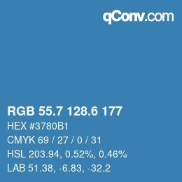 カラーコード: RGB 55.7 128.6 177 | qconv.com