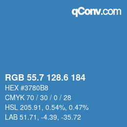 カラーコード: RGB 55.7 128.6 184 | qconv.com