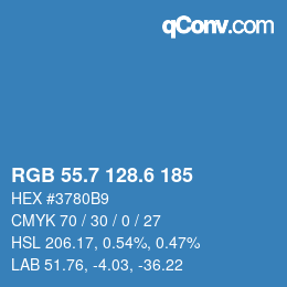 カラーコード: RGB 55.7 128.6 185 | qconv.com