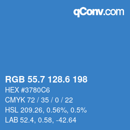 カラーコード: RGB 55.7 128.6 198 | qconv.com
