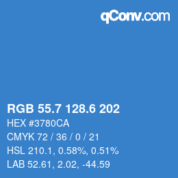 カラーコード: RGB 55.7 128.6 202 | qconv.com