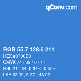カラーコード: RGB 55.7 128.6 211 | qconv.com