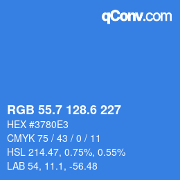 カラーコード: RGB 55.7 128.6 227 | qconv.com