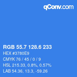 カラーコード: RGB 55.7 128.6 233 | qconv.com