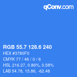 カラーコード: RGB 55.7 128.6 240 | qconv.com