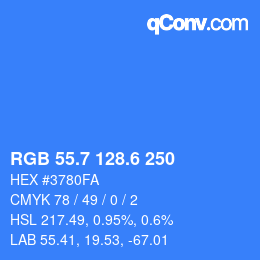 カラーコード: RGB 55.7 128.6 250 | qconv.com