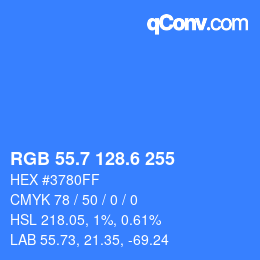 カラーコード: RGB 55.7 128.6 255 | qconv.com