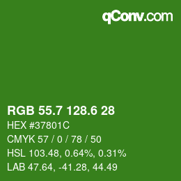カラーコード: RGB 55.7 128.6 28 | qconv.com