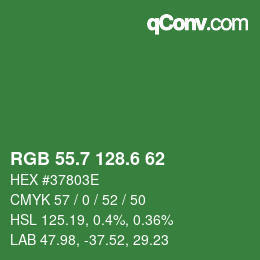カラーコード: RGB 55.7 128.6 62 | qconv.com