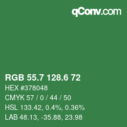 カラーコード: RGB 55.7 128.6 72 | qconv.com