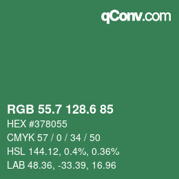 カラーコード: RGB 55.7 128.6 85 | qconv.com