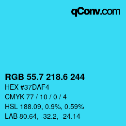 カラーコード: RGB 55.7 218.6 244 | qconv.com