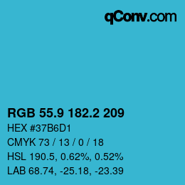 Color code: RGB 55.9 182.2 209 | qconv.com