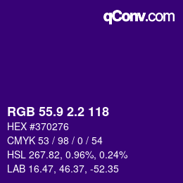 カラーコード: RGB 55.9 2.2 118 | qconv.com